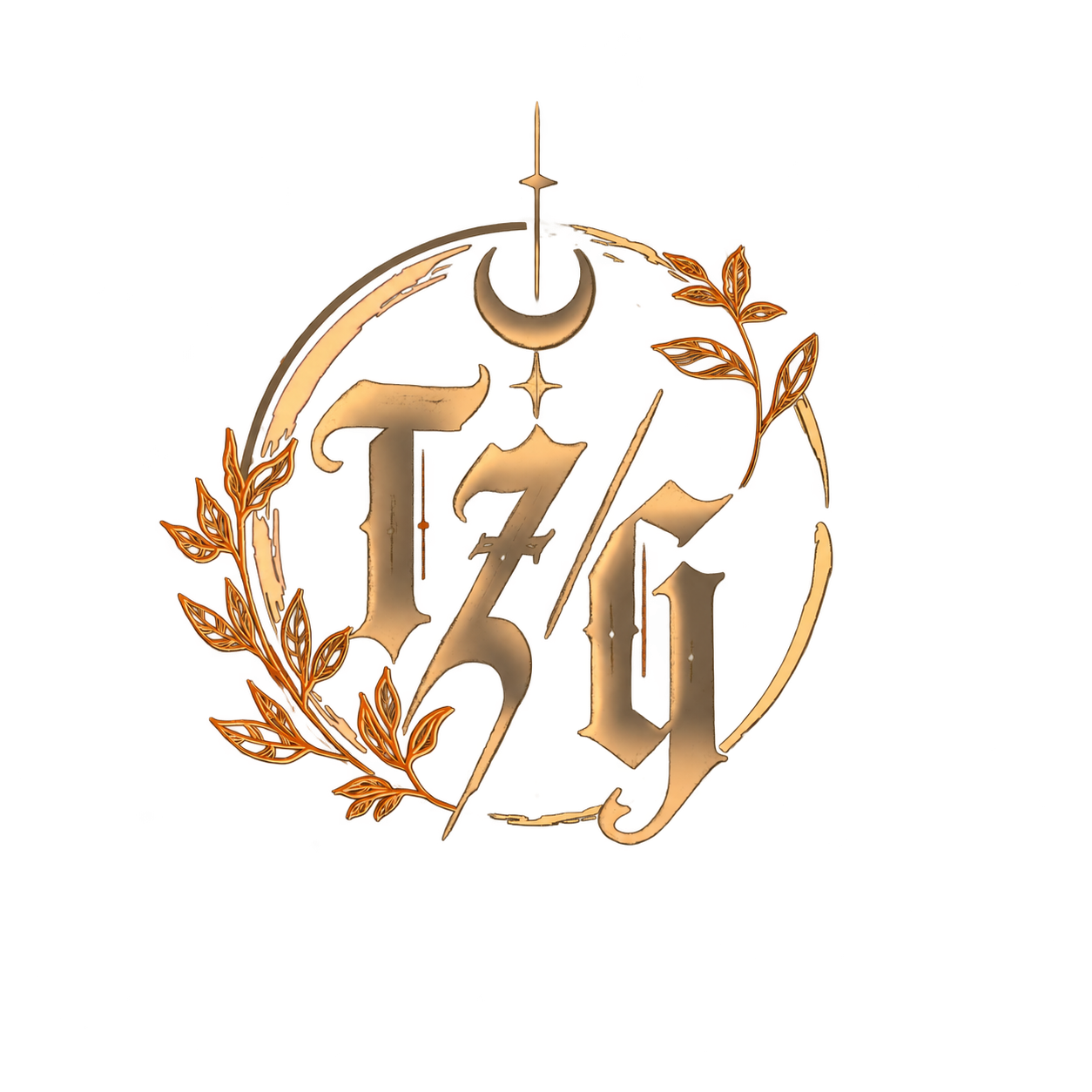 Teilzeitginger TZ/G Logo mit Mond und orangefarbenen Blättern